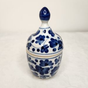 Cobalt Blue Antique Mini Chinese Ginger Jar